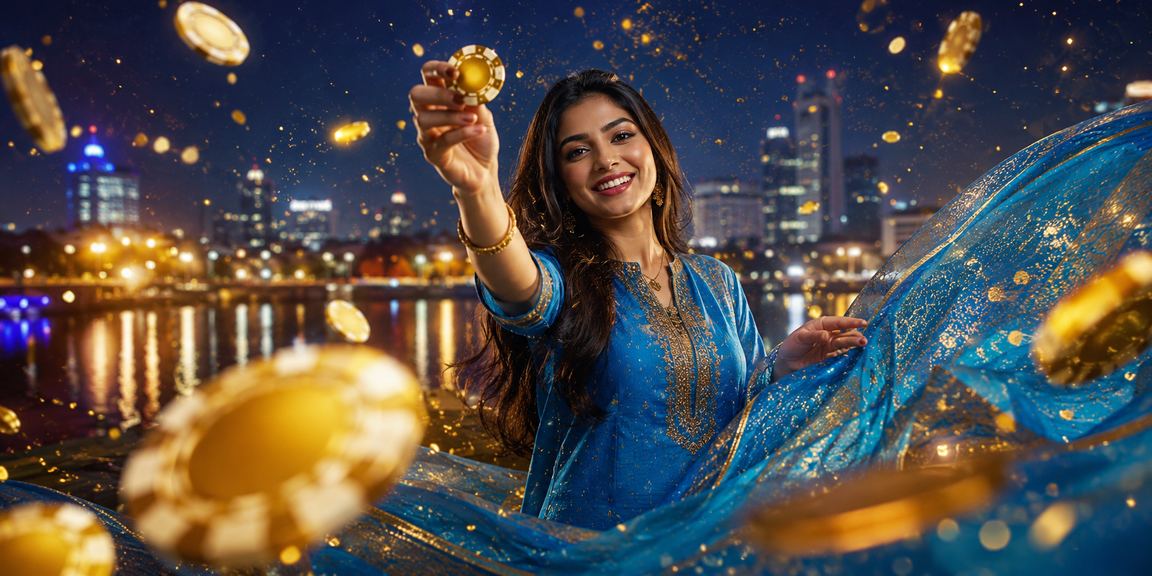 ঢাকায় শাড়ি পরিহিতা নারীর সাথে বিনোদনমূলক ক্যাসিনো পরিবেশ, নিরাপত্তার প্রতীকী দৃশ্য